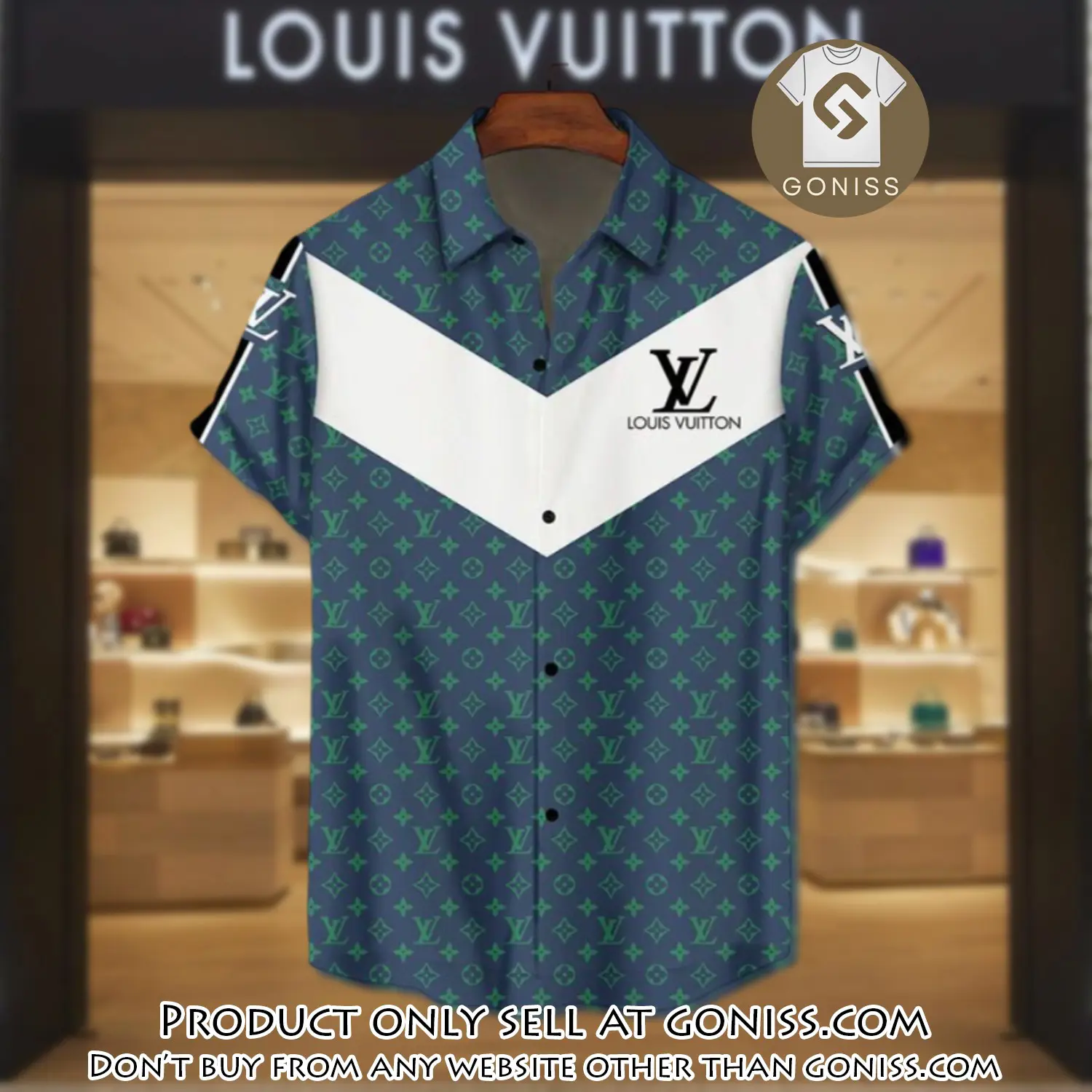 Lv louis vuitton luxury hawaiian shirt & short set lhs1197 gn5734254